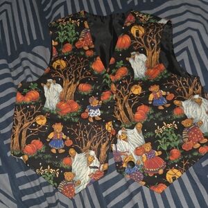 Kids Halloween Costume Vest with Bears and Pumpkins